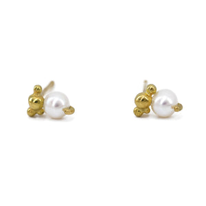 18K Tiny Freshwater Pearl Sea Spray Studs