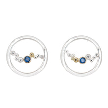 Load image into Gallery viewer, Crest Studs w/ 18K Granules &amp; Ceylon Sapphires